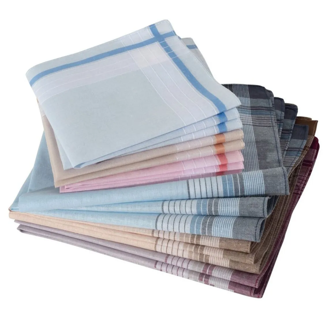 Becquet Lot de 12 mouchoirs Homme foncés Discount