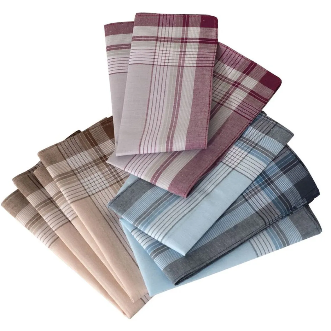 Becquet Lot de 12 mouchoirs Homme foncés Discount