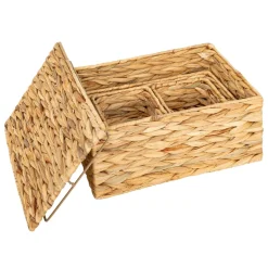 3S. x Home Lot de 4 paniers Lia jacinthe d'eau New