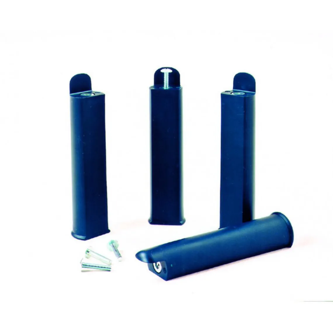 3S. x Home Lot de 4 Pieds de Lit PVC H22cm Bleu Discount