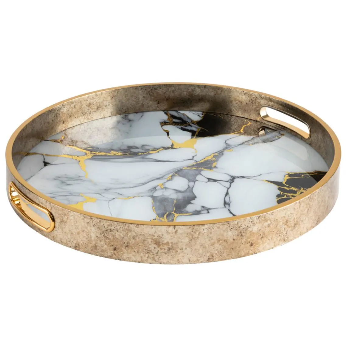 3S. x Home Lot de 2 plateaux Inaya Doré Clearance