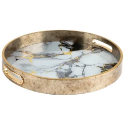 3S. x Home Lot de 2 plateaux Inaya Doré Clearance