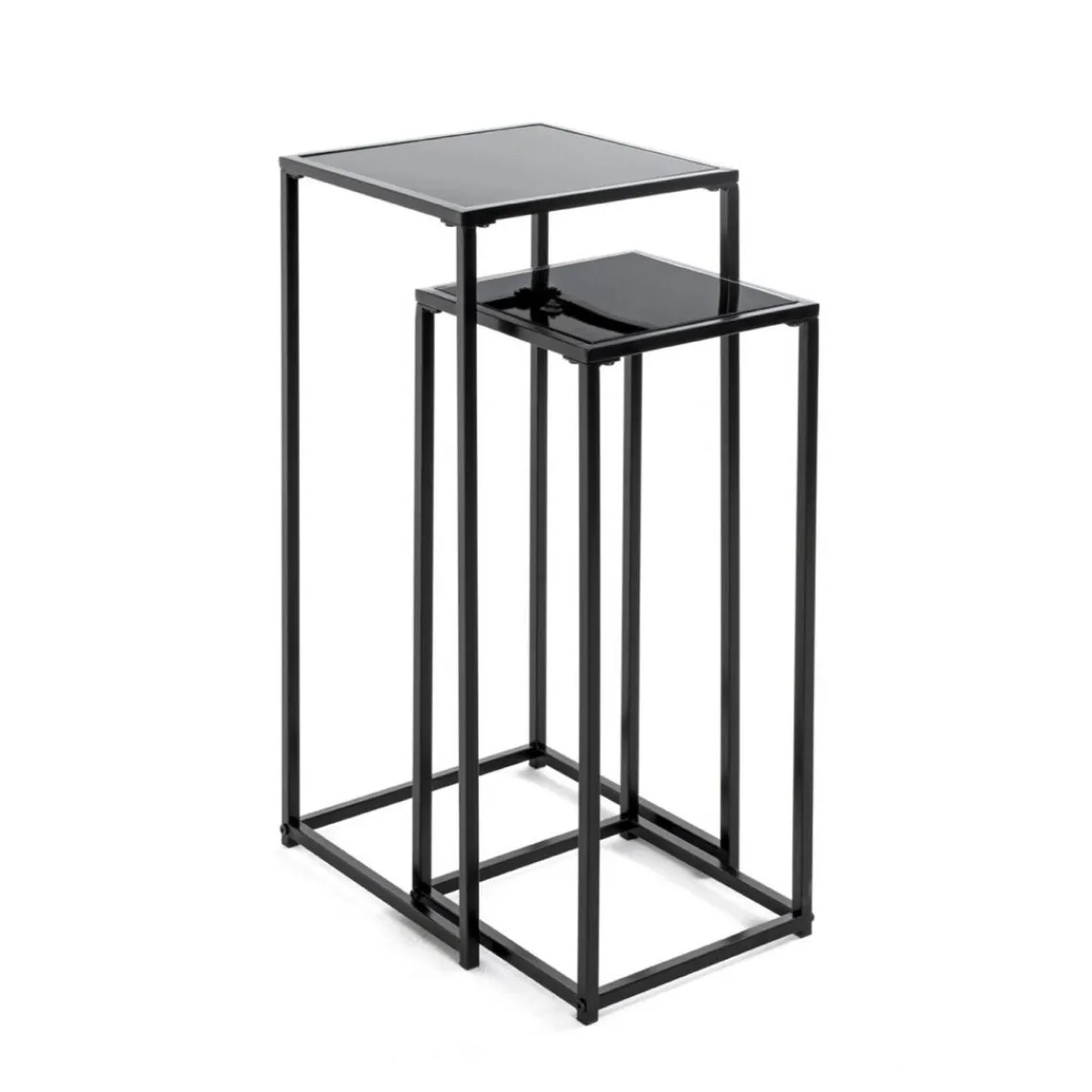 3S. x Home Lot de 2 porte plantes acier laqué noir Online