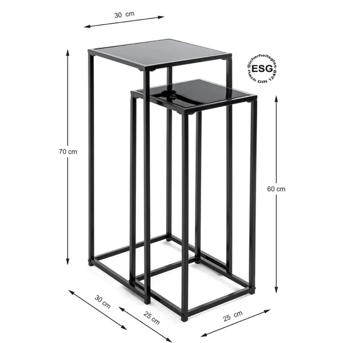3S. x Home Lot de 2 porte plantes acier laqué noir Online