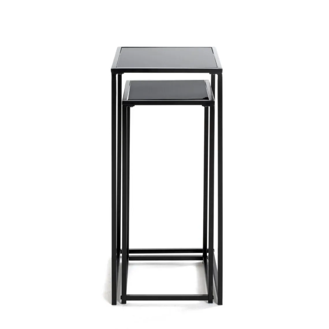 3S. x Home Lot de 2 porte plantes acier laqué noir Online