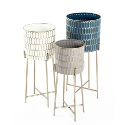 3S. x Home Lot de 3 porte plantes Multicolore en Métal laqué Discount