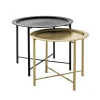 3S. x Home lot de 2 tables basses métal noir et or Online