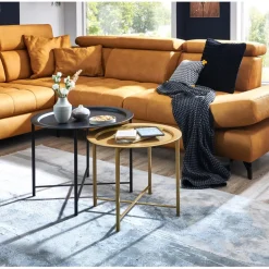 3S. x Home lot de 2 tables basses métal noir et or Online