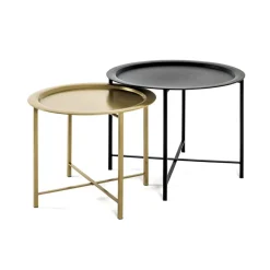 3S. x Home lot de 2 tables basses métal noir et or Online