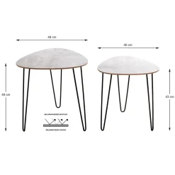 3S. x Home Lot de 2 tables d'appoint Discount