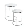 3S. x Home Lot de 2 tables d'appoint blanc chromé Outlet