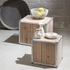 3S. x Home lot de 2 tables d'appoint caisses Discount