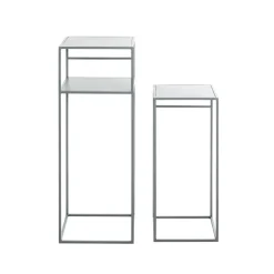 3S. x Home Lot de 2 tables d'appoint en métal gris Discount