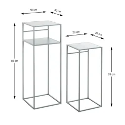 3S. x Home Lot de 2 tables d'appoint en métal gris Discount
