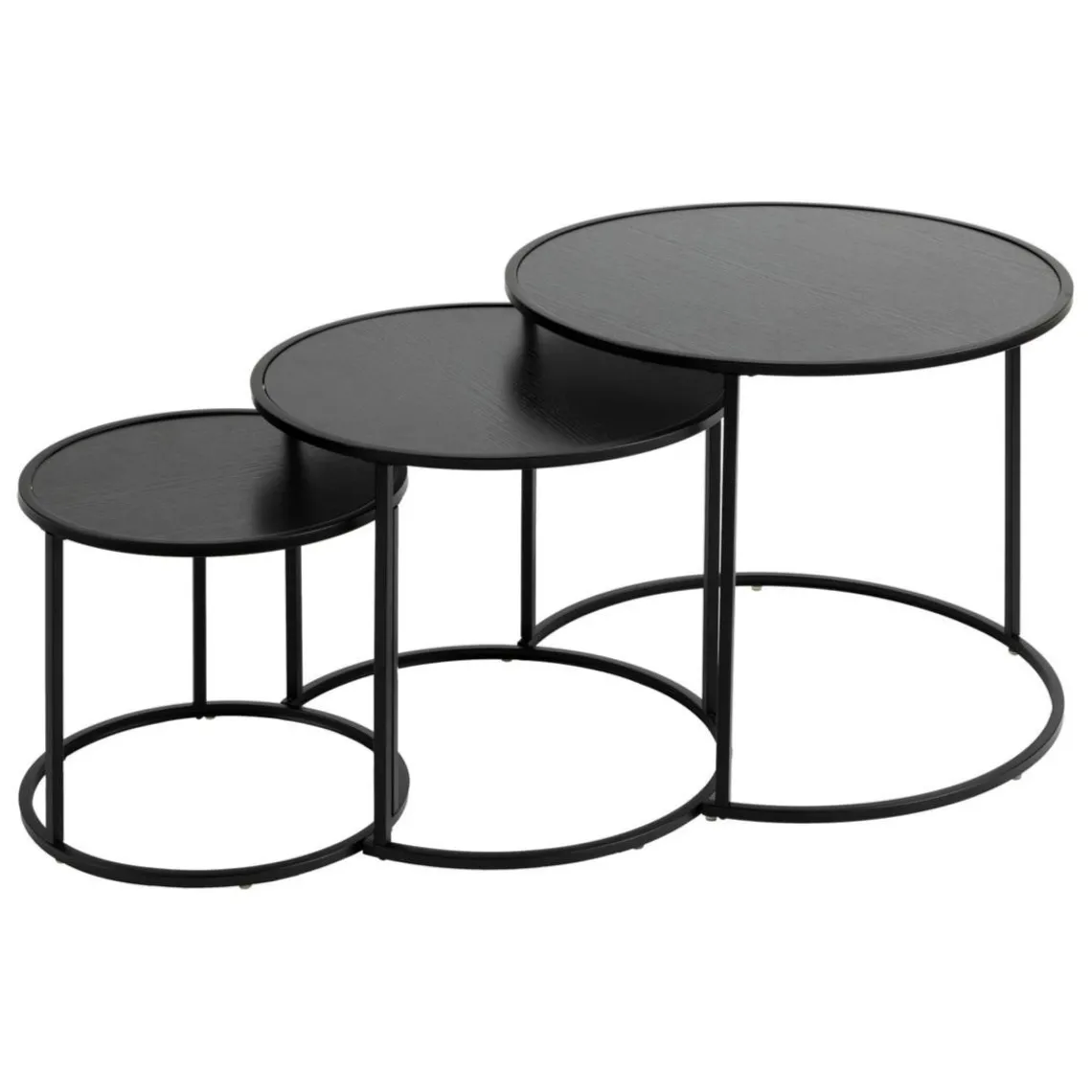 3S. x Home Lot de 3 tables d'appoint Noan noir Discount