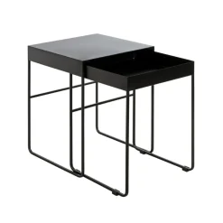 3S. x Home Lot de 2 tables d'appoint noir New