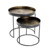 3S. x Home Lot de 2 tables d'appoint plateau métal cuivre