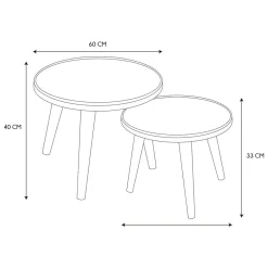 3S. x Home Lot de 2 Tables Gigogne Felix Sale