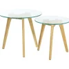 3S. x Home Lot de 2 Tables Gigognes Verre Trempé D50 PETSAMO Outlet