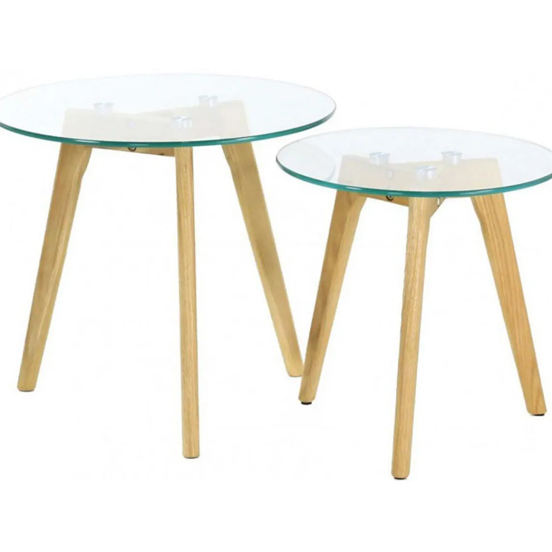 3S. x Home Lot de 2 Tables Gigognes Verre Trempé D50 PETSAMO Outlet
