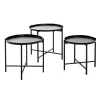 3S. x Home lot de 3 tables structure en tube d'acier laqué noir Outlet