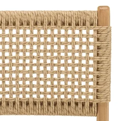 Macabane Lot de 2 tabourets bar de jardin teck rotin synthétique beige VALERIA