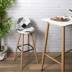 3S. x Home Lot de 2 Tabourets De Bar Patchwork Gris Hot