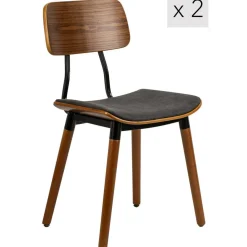 3S. x Home Lot de chaises VICTORIA design scandinave noir