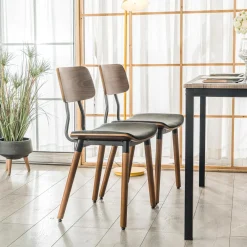 3S. x Home Lot de chaises VICTORIA design scandinave noir