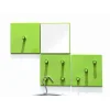 3S. x Home lot de patères murales métal époxy vert et miroir