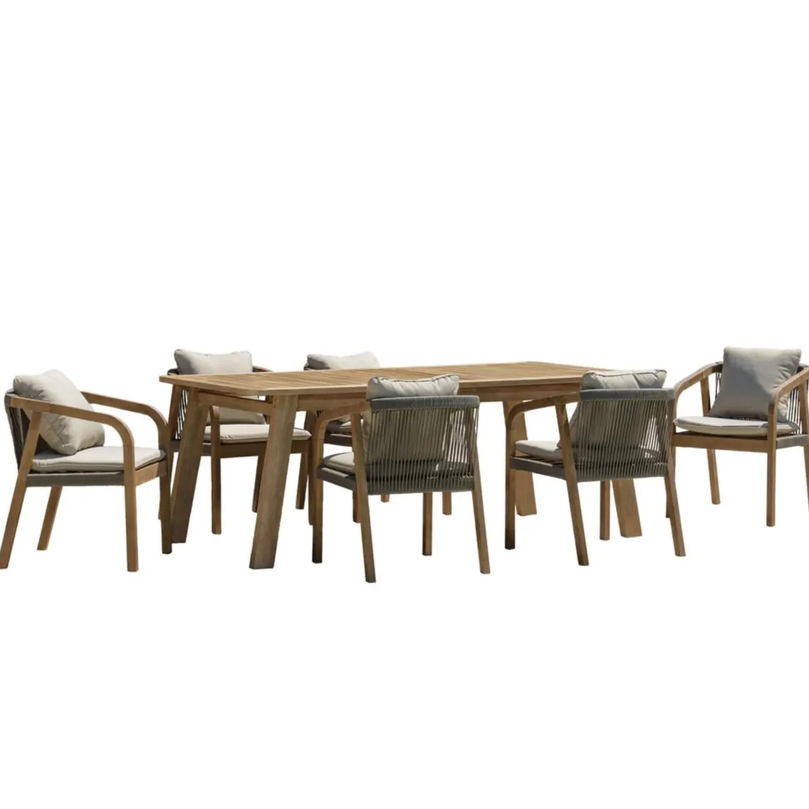 Macabane Lot n°4 Salon de jardin acacia vert sapin 6 personnes CELESTIN Sale