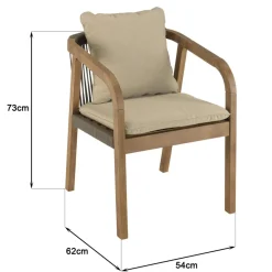 Macabane Lot n°4 Salon de jardin acacia vert sapin 6 personnes CELESTIN Sale