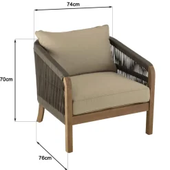 Macabane Lot n°2 Salon de jardin acacia vert sapin CELESTIN Best