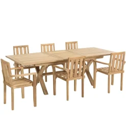 Macabane Lot n°154 Salon de jardin en teck 8/10 personnes FUN Hot