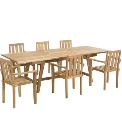 Macabane Lot n°151 Salon de jardin en teck 8/10 personnes FUN Clearance