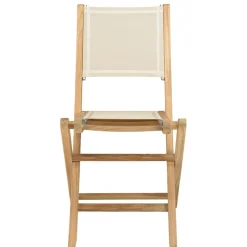 Macabane Lot n°156 Salon de jardin en teck et textilène 4/6 personnes Sale