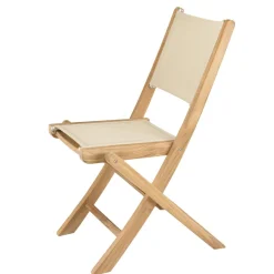 Macabane Lot n°156 Salon de jardin en teck et textilène 4/6 personnes Sale