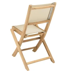 Macabane Lot n°165 Salon de jardin en teck et textilène 8/10 personnes Discount