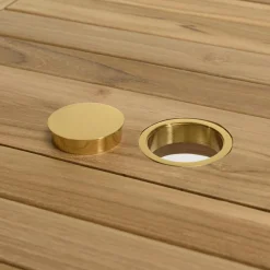 Macabane Lot n°157 Salon de jardin en teck et textilène 8/10 personnes Clearance