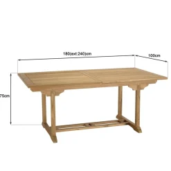 Macabane Lot n°157 Salon de jardin en teck et textilène 8/10 personnes Clearance