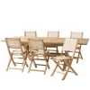 Macabane Lot n°162 Salon de jardin en teck et textilène 8/10 personnes