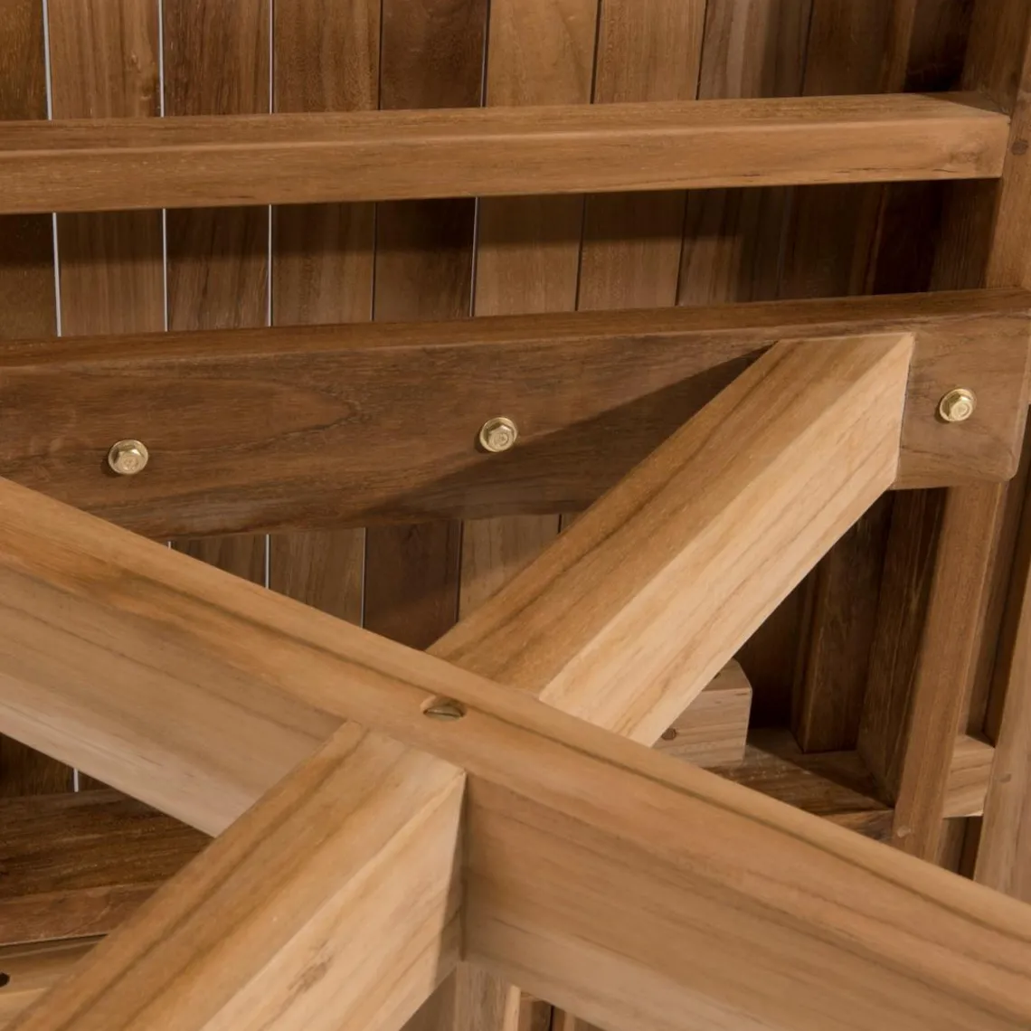 Macabane Lot n°162 Salon de jardin en teck et textilène 8/10 personnes