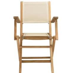 Macabane Lot n°160 Salon de jardin en teck et textilène 10/12 personnes Discount