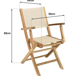 Macabane Lot n°160 Salon de jardin en teck et textilène 10/12 personnes Discount