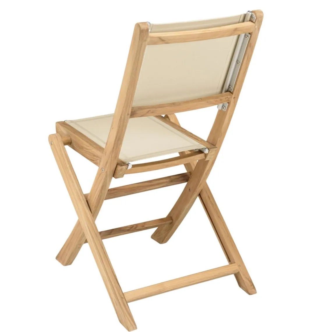 Macabane Lot n°160 Salon de jardin en teck et textilène 10/12 personnes Discount