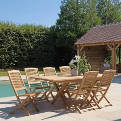 Macabane Lot n°153 Salon de jardin en teck 8/10 personnes FUN Online