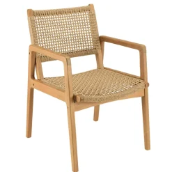 Macabane Lot n°29 Salon de jardin teck recyclé rotin synthétique 4 personnes VALERIA New