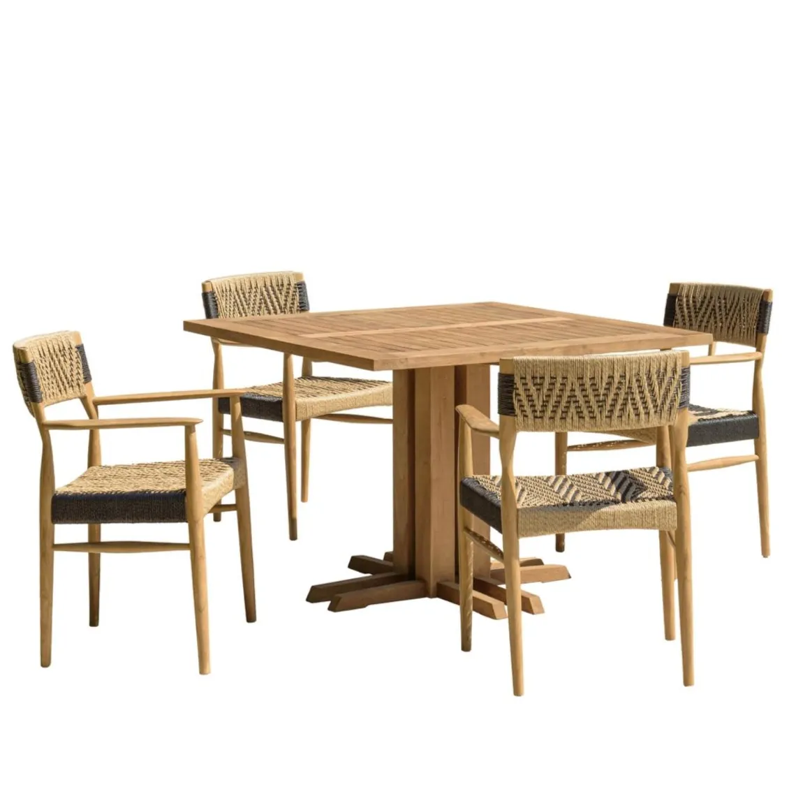 Macabane Lot n°20 Salon de jardin teck recyclé rotin synthétique 4 personnes VALERIA Outlet