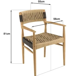 Macabane Lot n°20 Salon de jardin teck recyclé rotin synthétique 4 personnes VALERIA Outlet