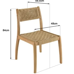 Macabane Lot n°26 Salon de jardin teck recyclé rotin synthétique 6 personnes VALERIA Outlet